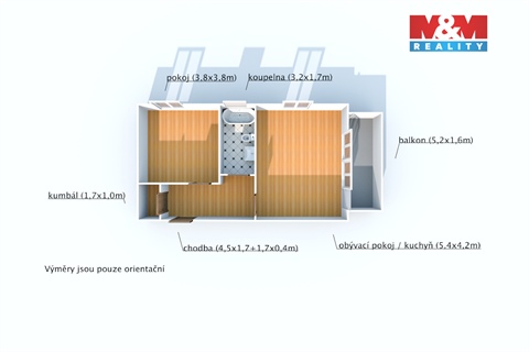 Pronájem bytu 2kk, 51 m² 14