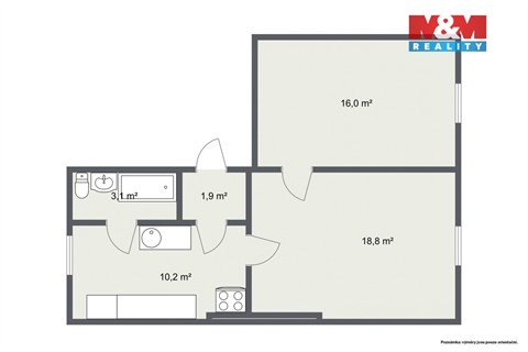 Prodej bytu 2+1, 50 m² 8