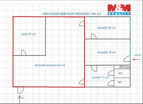 Pronájem obchodních prostor, 90 m² - 0