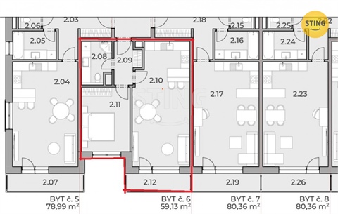 Pronájem bytu 2kk, 59 m² 18