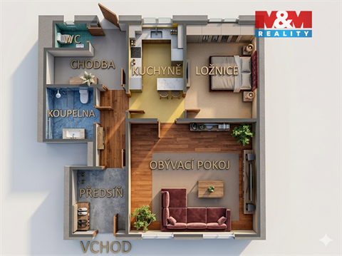 Pronájem bytu 2kk, 56 m² 2