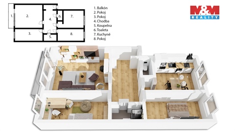 Prodej bytu 3+1, 92 m² - 0
