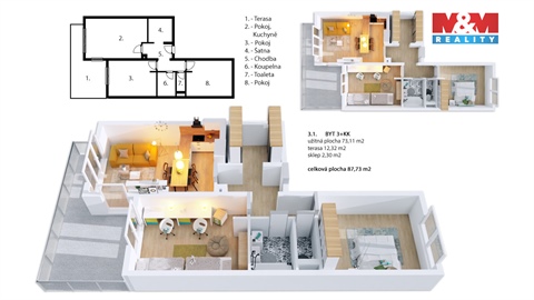 Prodej bytu 3kk, 73 m² 4