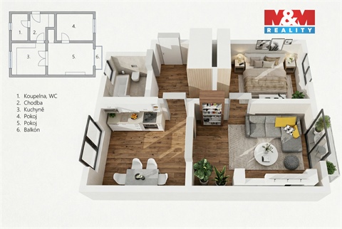 Prodej bytu 2+1, 48 m² 22