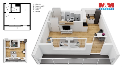 Prodej bytu 1kk, 22 m² 2