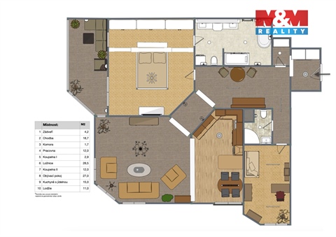 Pronájem bytu 3kk, 135 m² - 18