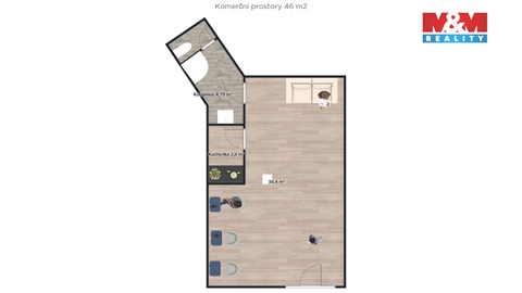 Pronájem obchodních prostor, 48 m² - 2