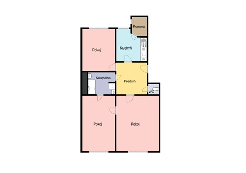 Pronájem bytu 3+1, 84 m² - 0