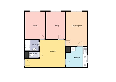Pronájem bytu 3+1, 65 m² 0