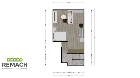 Pronájem bytu 1kk, 38 m² - 8