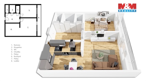 Prodej bytu 2kk, 58 m² - 0