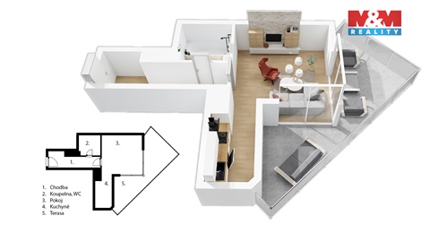 Prodej bytu 1kk, 38 m² 6