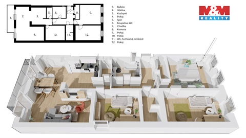 Prodej bytu 4kk, 119 m² 10