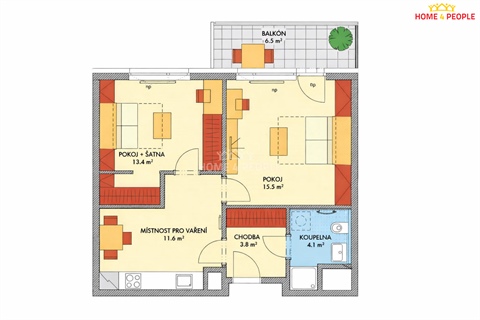 Prodej bytu 2+1, 51 m² - 0