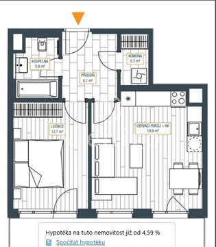 Prodej bytu 2kk, 48 m² 10