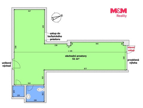 Pronájem obchodních prostor, 55 m² - 0
