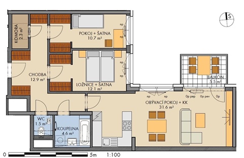 Prodej bytu 3kk, 80 m² - 6