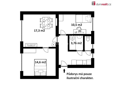 Pronájem bytu 3+1, 60 m² 2