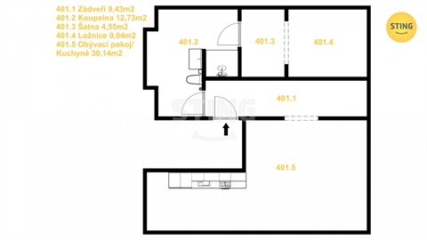 Prodej bytu 2kk, 44 m² - 14