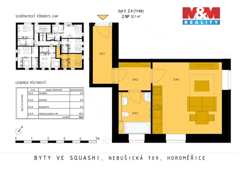Pronájem bytu 1kk, 32 m² - 6