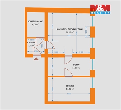 Pronájem bytu 3kk, 59 m² - 14