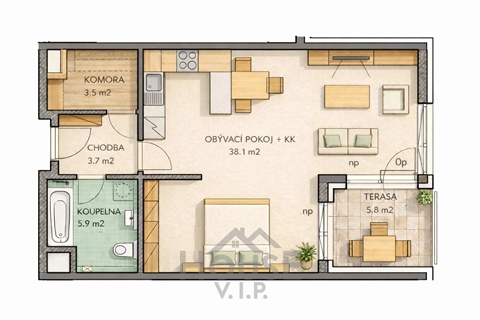Prodej bytu 2kk, 53 m² 20