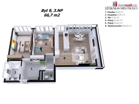 Prodej bytu 3kk, 66 m² - 4