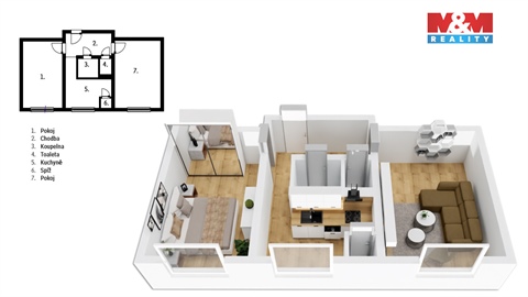 Prodej bytu 2+1, 52 m² - 0