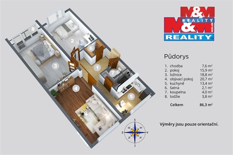 Pronájem bytu 3+1, 79 m² - 18