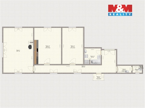 Pronájem bytu 3kk, 107 m² - 0