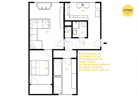 Prodej bytu 3+1, 70 m² - 16