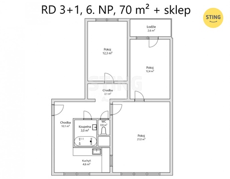 Prodej bytu 3+1, 67 m² 12