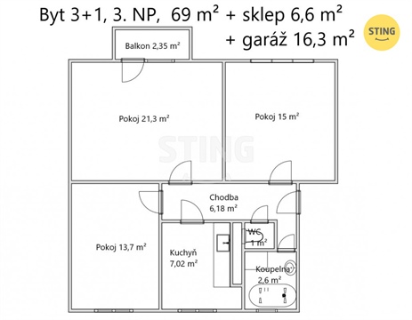 Prodej bytu 3+1, 90 m² 14
