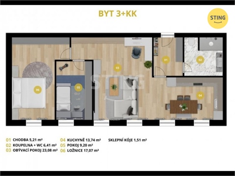 Pronájem bytu 3kk, 72 m² 8