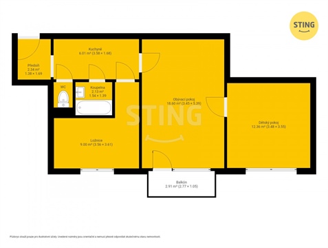 Prodej bytu 3+1, 53 m² - 8