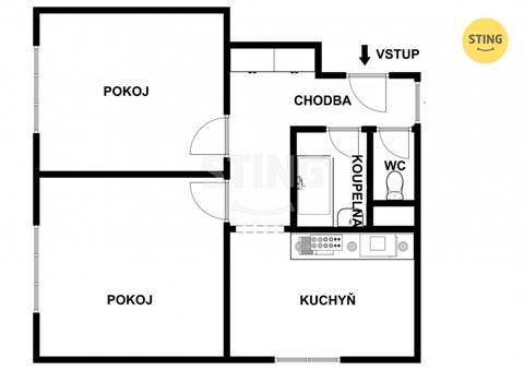 Pronájem bytu 2+1, 57 m² - 6