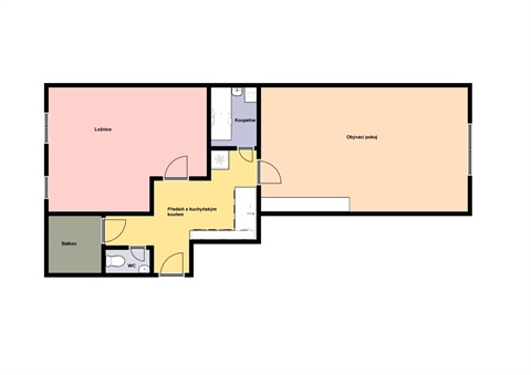 Pronájem bytu 2kk, 61 m² 2
