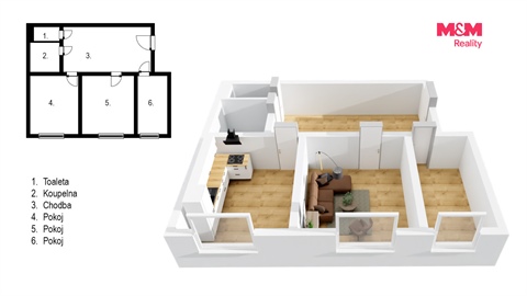 Prodej bytu 2+1, 58 m² - 2