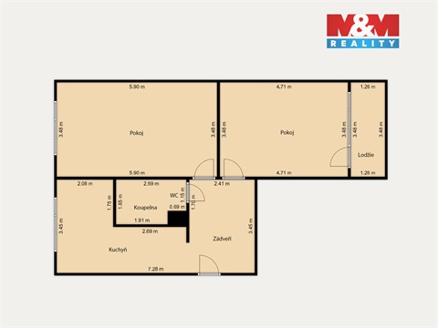 Prodej bytu 2+1, 61 m² 22