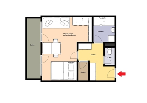Prodej bytu 1kk, 44 m² - 4