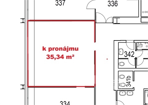 Pronájem kanceláře, 35 m² 2