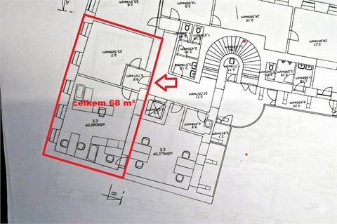 Pronájem kanceláře, 68 m² 2