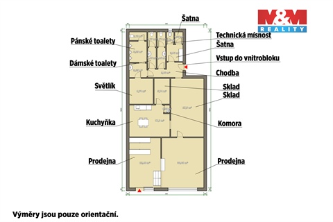 Pronájem obchodních prostor, 145 m² 2