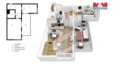 Prodej bytu 2kk, 64 m² 22