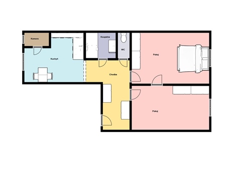 Pronájem bytu 2+1, 55 m² - 0
