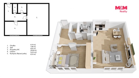 Pronájem bytu 2kk, 77 m² - 6