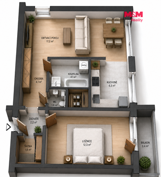 Prodej bytu 2+1, 54 m² - 6
