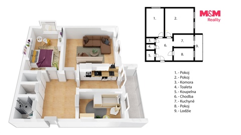 Pronájem bytu 3+1, 66 m² - 10