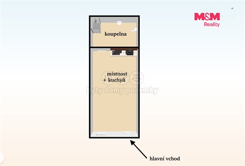 Pronájem bytu 1kk, 24 m² - 6
