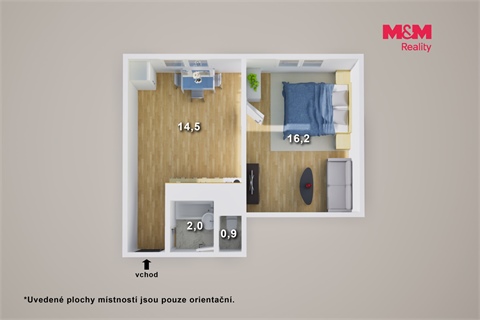 Prodej bytu 1+1, 33 m² 14